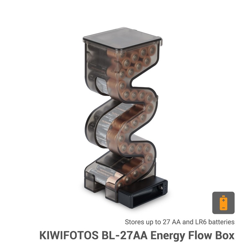 KIWIFOTOS 27 AA Battery Case Holder with Tester, Vertical Battery