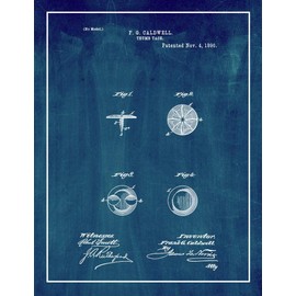 Thumb Tack Patent Print Midnight Blue with Border (24" x 36") M14867