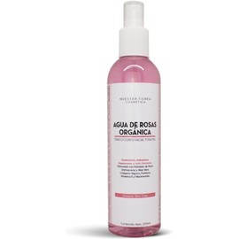 Nuestra Tierra Cosmetica Agua de Rosas Orgánica, Tónico Corporal y Facial, con Aloe Vera, Colágeno Vegano, Vitamina E, Niacinamida y Pantenol, 250ml