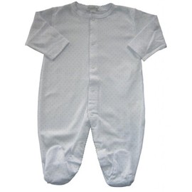 Kissy Kissy Baby Dots Footie-White with Silver Dots-0-3 Months