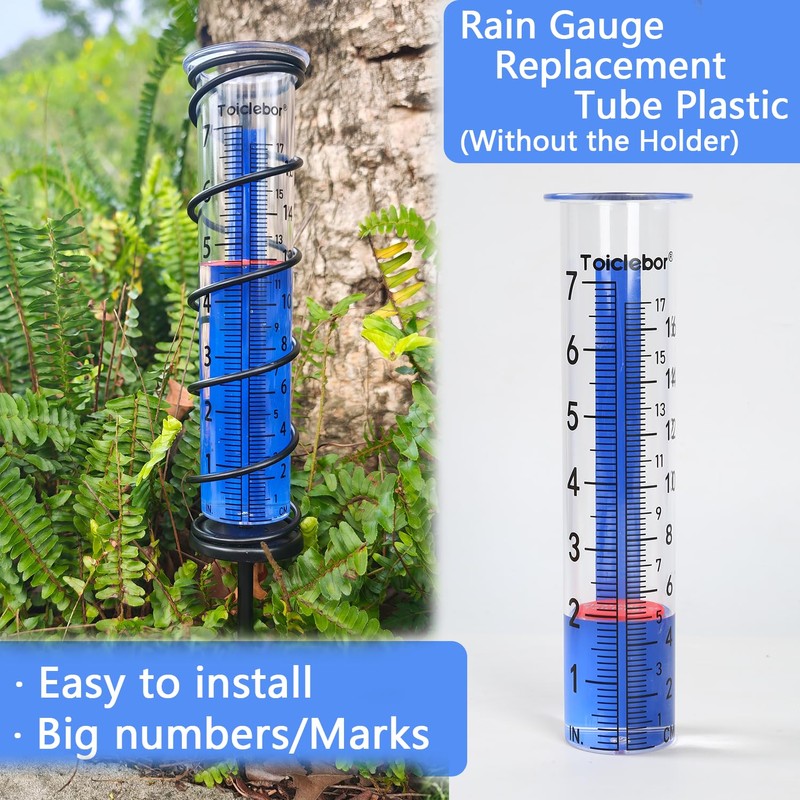 Rain Gauge Replacement Tube,Freeze Proof Tube Plastic with Red Float