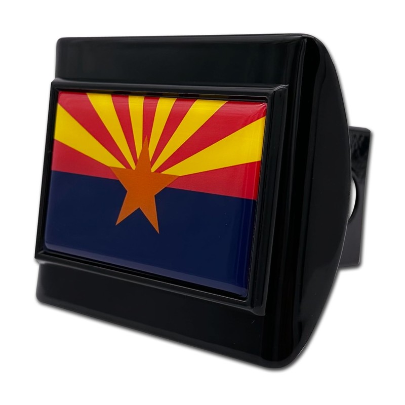 Elektroplate Arizona State Flag All Metal Black Hitch Cover for