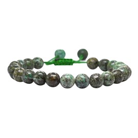 African Turquoise Natural Gemstone Crystal Bracelet for Men Women, Stretchable Stress Relief Bracelet (8mm Healing Stone Beads)