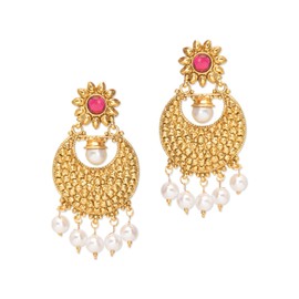Crunchy Fashion Bollywood Style Traditional Indian Jewelry Chandbali Earrings for Women