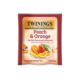 Twinings Peach & Orange Flavoured Herbal Tea, 20 Count Box, Pack of 6, Individually Wrapped Tea Bags, Juicy & Fruity, Naturally Caffeine Free, Enjoy Hot or Iced