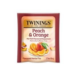 Twinings Peach & Orange Flavoured Herbal Tea, 20 Count Box, Pack of 6, Individually Wrapped Tea Bags, Juicy & Fruity, Naturally Caffeine Free, Enjoy Hot or Iced