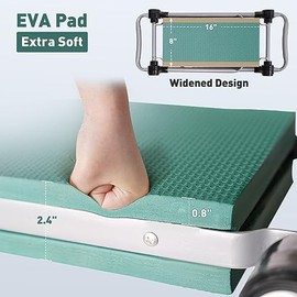 Endynino New Generation Garden Kneeler and Seat with Widen Soft EVA Pad Button-Press Design, Garden Stool with Tool Bag, Foldable and Lightweight, Green