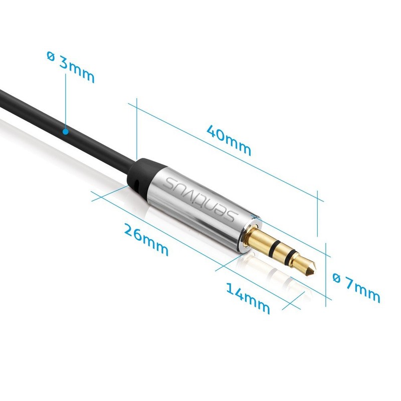 Sentivus 1 m Aux Cable, Audio Jack Cable 3.5 mm