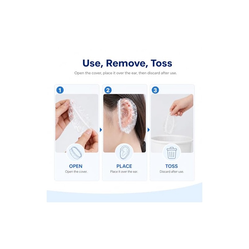 Ear Protector Covers Disposable Shower Ear Cap Plastic Ear Cover