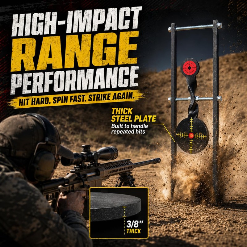 3/8 Inch Thick Carbon Steel Spinner Shooting Target Self Resetting