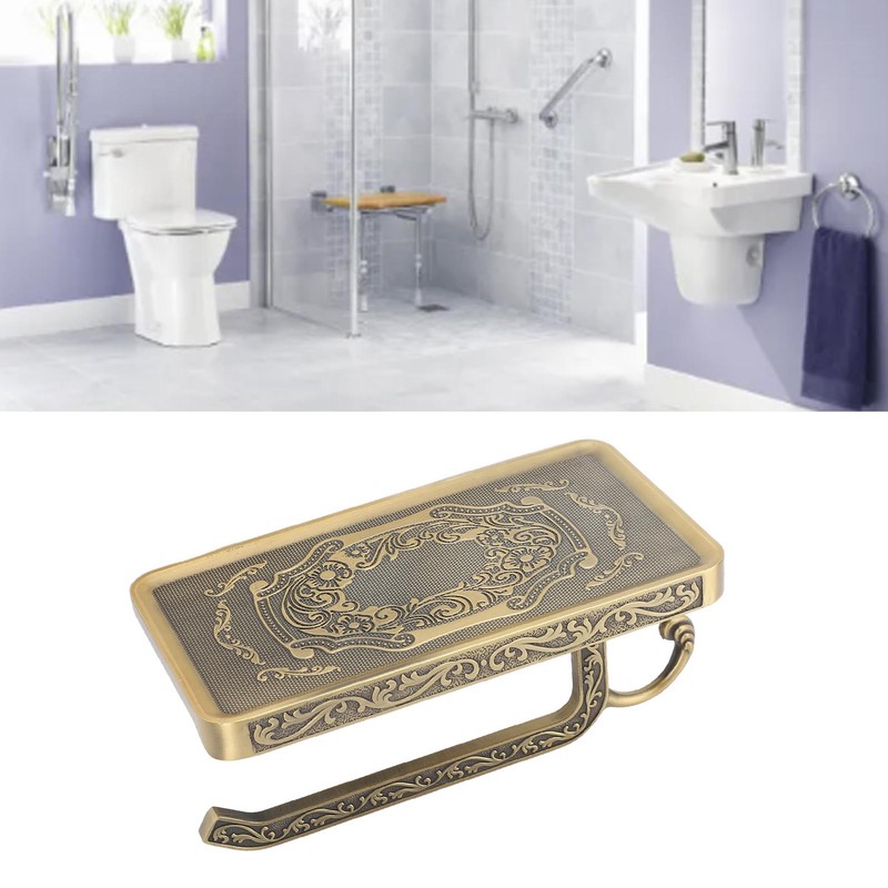Toilet Paper Holder Multipurpose Retro Elegant Zinc Alloy Double Layer