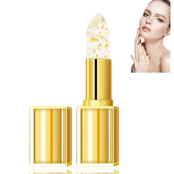 Transparente Gold Crystal Color Changing Lip Stick,Tinted Lip Balm,Glitter Lipstick,Metallic