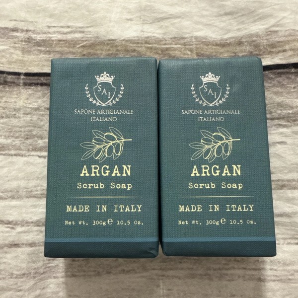 Sapone Artigianale Italiiano 2 Pcs Sai Sapone Artigianale ARGAN Scrub
