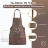 Dark Brown Full Grain Leather Apron Butcher Apron -Cook Apron