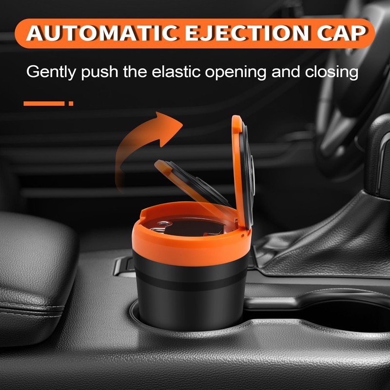 dieyyuca Portable Ashtray with LED Light Auto Cup Holder Ash