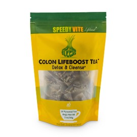 SpeedyVite Colon LifeBoost Tea Detox and Cleanse - Organic Pu'er Tea with Ginger, Lemongrass - for Increased Colon Health and Function