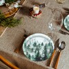 Jajajuegos 40-Piece 9-Inch Green Misty Forest Disposable Paper Plates Set
