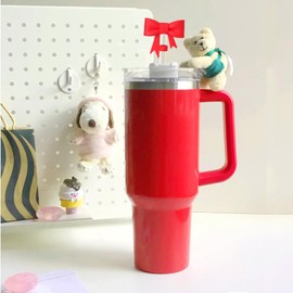 1pc 10mm Red Bow Straw Cover Lovely Drinking Straw Tips Cover Reusable Straw Protector Topper for 0.4in Straws Silicone Cup Accessories Straws