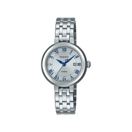 Casio SHS-4530 Solar Sapphire Glass Wristwatch Scene, silver/blue, Bracelet Type