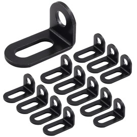 Biaungdo 18x18x33mm/0.7"x0.7"x1.3" Adjustable Right Angle Brackets L-Shape Corner Brace Support Black- (30 Pcs)