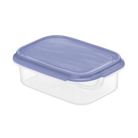 Rotho 0.5 Litre Rectangular Container, Blue Lid, Clear, 0.5 Litre