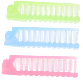 Beavorty 3pcs Foldable Travel Hair Brush Compact Static Wide Tooth Combs for Easy Detangling Ergonomic Portable Styling Tools