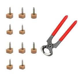 Tutuxio 20 Pairs Women's High Heel Shoes Tips Pin Replacement with 6" Heel Pliers, 2 Different Pins Diameter Each of 5 Different Sizes Round and Square Heel Repair Caps for Repairing Shoes