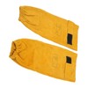 Pair Welding Sleeve Cowhide Wearproof Heat Resistant Golden Yellow for