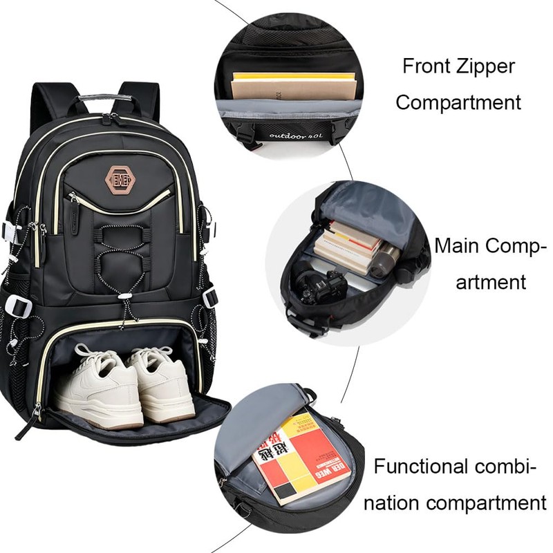 PEAGLOB Travel Laptop Backpack Sport Basketball Bag Large Capacity Backpack