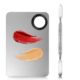 Makeup Palette with Cosmetic Spatula Stainless Steel Smooth Makeup Nail Palette Palette Nail Palette Foundation Spatula Spatula Makeup (1pcs)