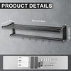 FASDRESS Foldable Towel Bar with Shelf, Wall Mounted Bathroom Towels