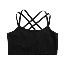 InSomila Children's Clothing, 2-Piece Set, Half Top, Tank Top, Kids, Girls, Dance, Hip Hop, Sports, Inner Wear, Elementary School, Layering Camisole, Black, Black