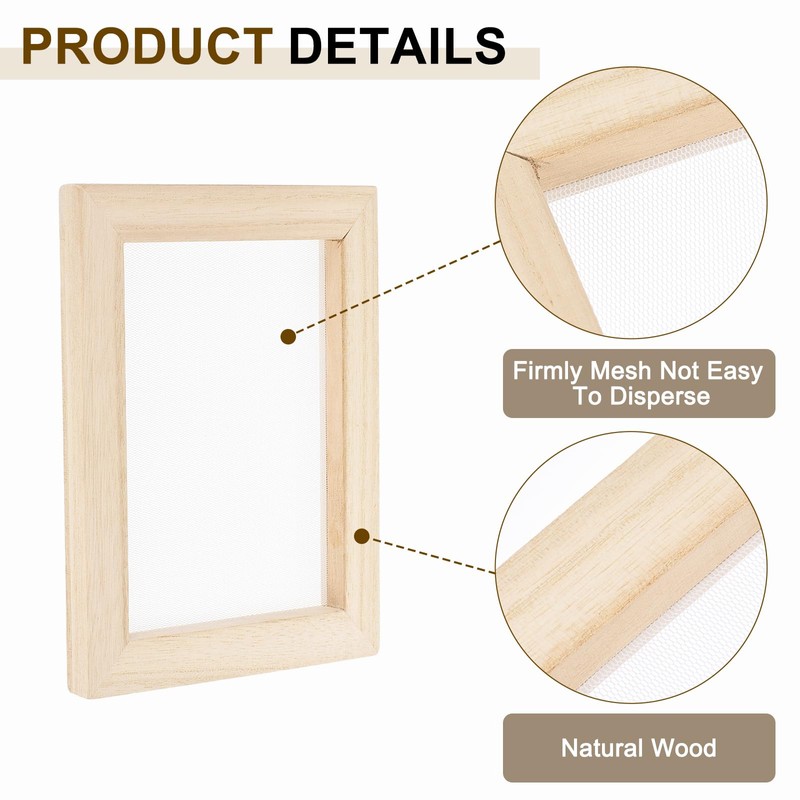MECCANIXITY Paper Making Screen Wooden Paper Making 7.1 x 5.9