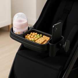 Universal Stroller Snack Tray Attachment with Cup Holder & Phone Slot – Compatible Snack Tray for Stroller Including Nuna Cup Holder for Stroller, UPPAbaby Vista V2 – Uppa Baby Accessories