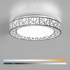 Lightania 14 Inch Flush Mount Ceiling Light, Modern Brushed Nickel