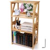 Hedume Bookcase, 3-Tier Open Shelf Bookcase, Small Bamboo Bookshelf, Bamboo