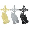 3PCS/Set Peaceful Praying Hands Wall Decor with Religious Cross Garden