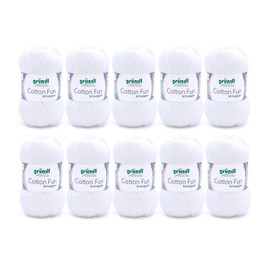 Gründl Cotton Fun Knitting Yarn / Crochet Yarn (Soft Yarn Made of 100% Cotton, Oeko-Tex Certified, 50 g/115 m, Needle Size: 3-4, 10 balls of 50 g), White
