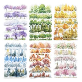 AuriicLeaf Tree Washi Stickers Set, 120PCS Nature-Inspired Forest Stickers for Scrapbooking, Journaling, DIY Crafts, and Art Supplies