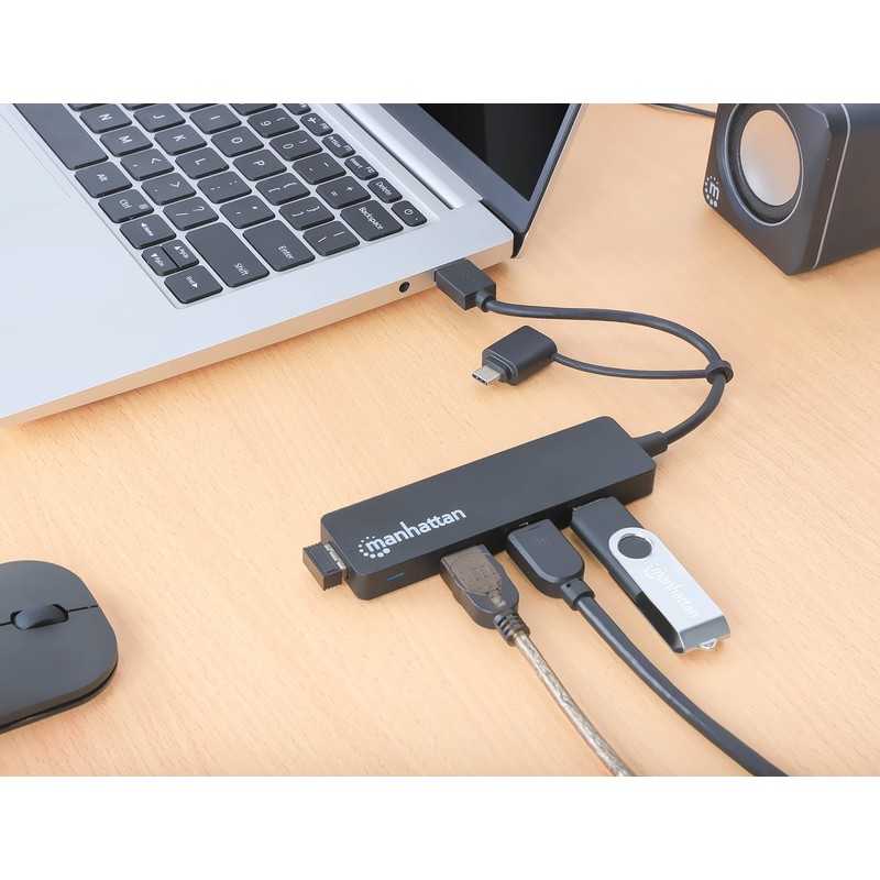 MANHATTAN 180863 Hub USB 3.2 Gen1 4 Ports Combo USB-A