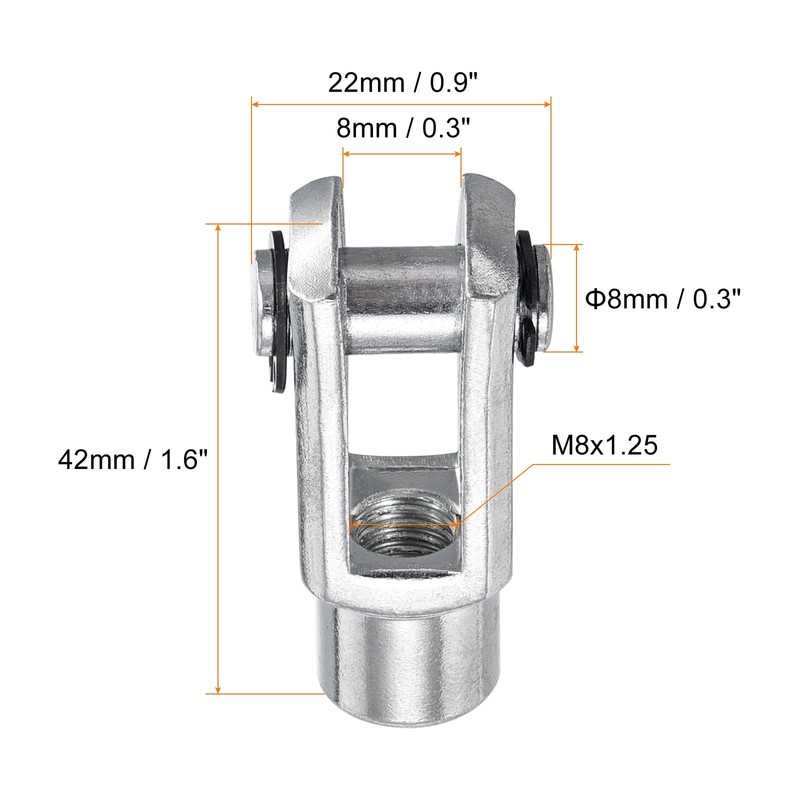 PATIKIL Air Cylinder Rod Clevis End 3 Pack 42mm Length