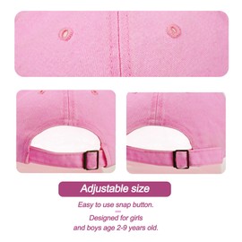 Eohak Kids Distresed-Washed Baseball Hat Infant Toddler Baby Boy Girl Hats Distresed for 2-8 Years Pink