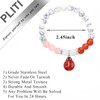 PLITI Ladybug Bracelet - Red, Beaded, Heart Shape - She