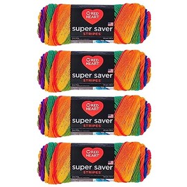 Bulk Buy - Red Heart Super Saver Yarn (4-Pack of 5oz Skeins) (Favorite Stripe)