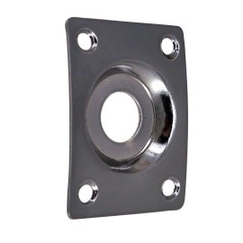 Unbranded Black Guitar Output Metal Jack Plate Square W/ Screws for Electric Bass Guitar j