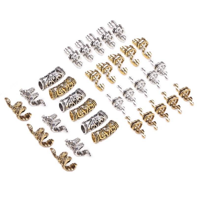Viking Beard Hair Beads DIY Decorative Hair Braiding Beads for