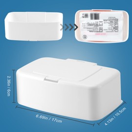 2 Pack Wipes Dispenser, Small Wipes Case with Lid, Wet and Dry Tissue Box, Dustproof Wipe Container with Sealing Design, Keeps Wipes Fresh Wipe Holder