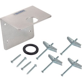 Global Industrial Wall Mount Bracket for Hand Sanitizer Pump Bottles, Set of 4 - Silver