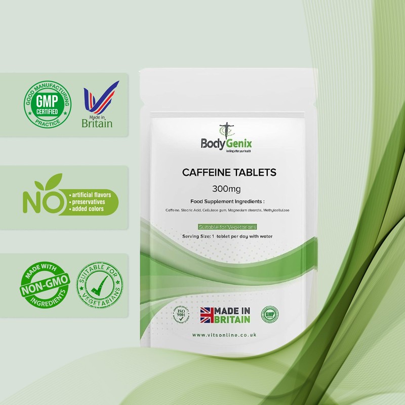 Bodygenix Caffeine Tablets 300mg - Bodygenix - Pre Workout Slimming