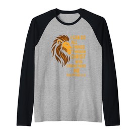 I Can Do All Things Through Christ Lion Philippians 4:13 Raglan Baseball Tee